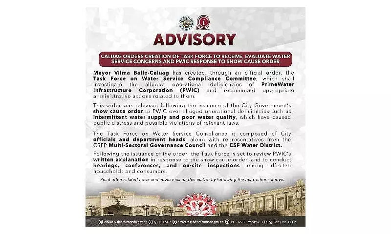 Angeles City Takes Action: New Task Force to Tackle Water Service Complaints