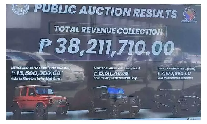 BOC Auctions 3 Luxury Cars from Discaya Contractors for ₱38M