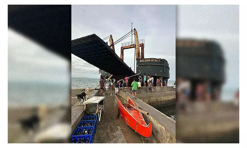 Golden Star 7 Ship Runs Aground in Lapu-Lapu City During Typhoon Uwan