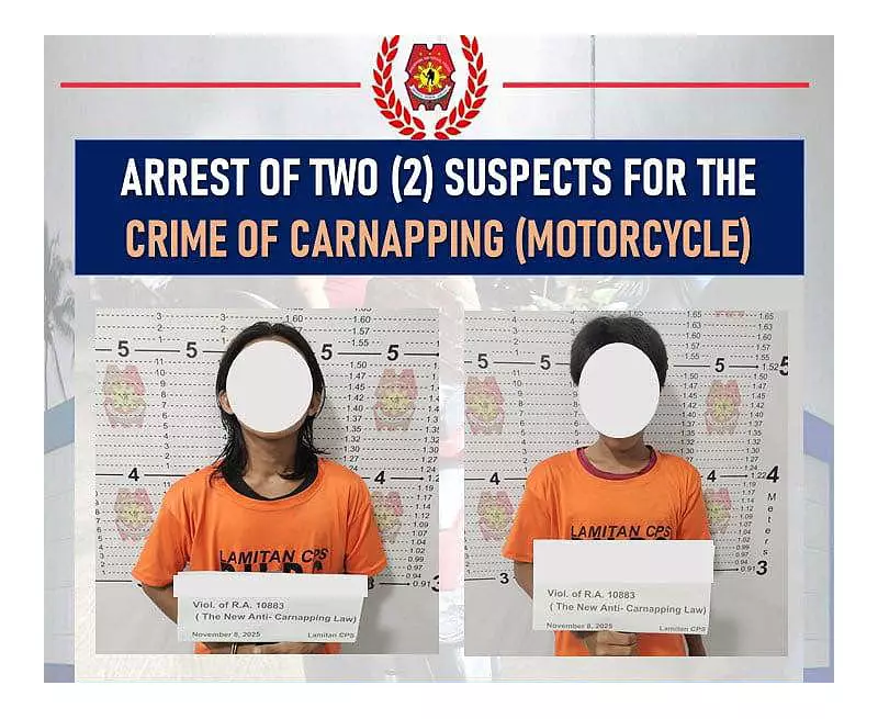 Lamitan Police Nab 2 Motorcycle Theft Suspects in Hours