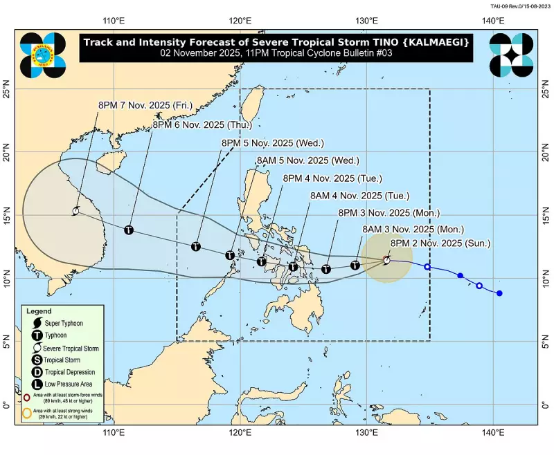Typhoon Tino Intensifies: Severe Storm Threatens Philippines with Potential Landfall