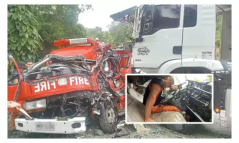 Bohol Fire Truck Crash: Driver Injured After Collision with 10-Wheeler