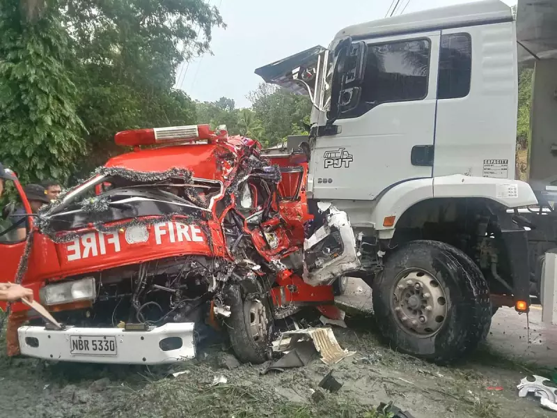 Bohol Fire Truck Crash: Driver Injured After Collision with Dump Truck