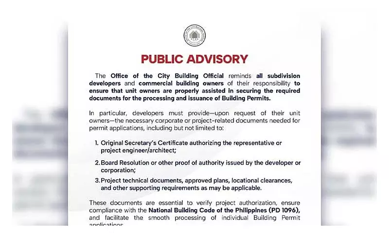Davao OCBO Warns Developers: Assist Buyers with Building Permits