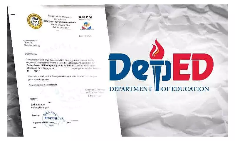 DepEd-Davao: Barangay Summons to Teacher Over Grades is 'Beyond Proper Procedure'