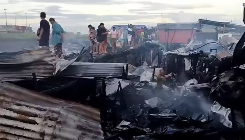 Fire Destroys 26 Houses in Bacolod's Purok Tahong, Displacing 35