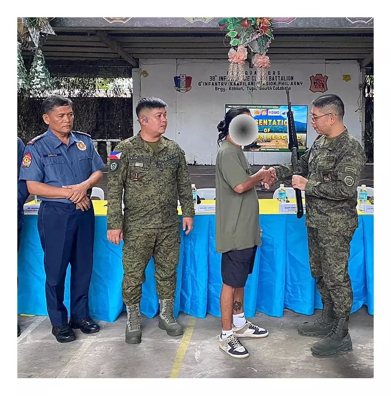 NPA Leader, 6 Followers Surrender in South Cotabato, Turn Over Firearms