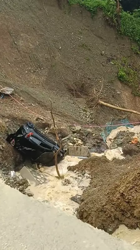 Police Officer Injured as Vehicle Swept Off Cliff in Balamban, Cebu