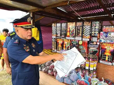 Cebu Police Inspect Fireworks Area as DOH Reports 7 Injuries, Down 75%