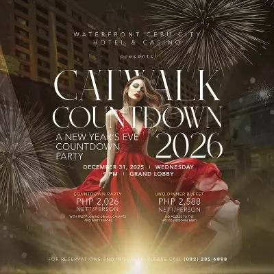 Waterfront Cebu Hotel's Catwalk Countdown: Fashion-Forward NYE 2026 at ₱2,026