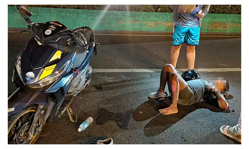 Cebu City Motorcycle Crash: Driver Injured After Swerving to Avoid Dog
