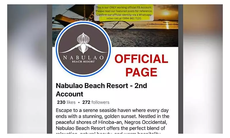 Nabulao Beach Resort Warns Public of Facebook Scam After Page Hack