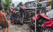 Sedan Crash Flips Multicab in Naga City, Cebu, Injuring 16 People