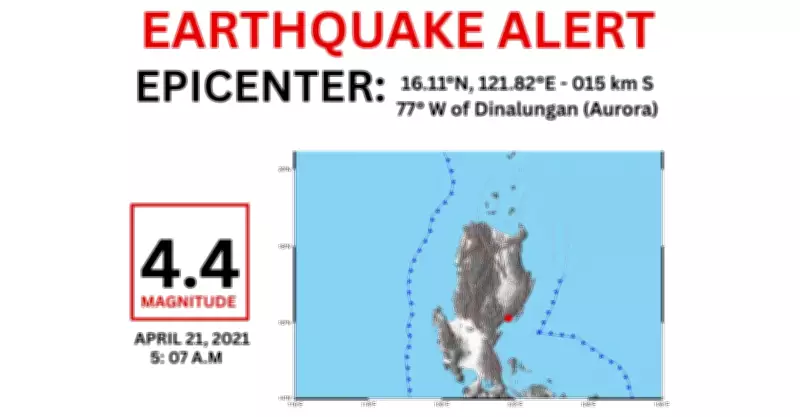 Magnitude 4.4 Earthquake Shakes Aurora Province, No Damage Reported