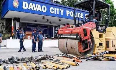 Davao City Police Destroy Modified Mufflers, Enforces New Noise Ordinance