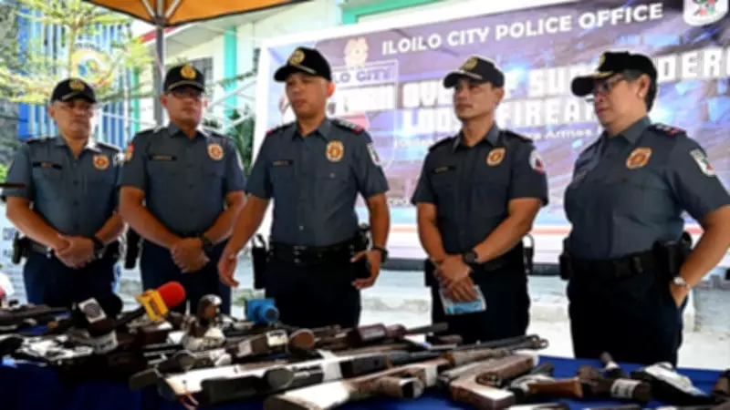 Iloilo City Police Present 140 Surrendered Loose Firearms in Ceremony
