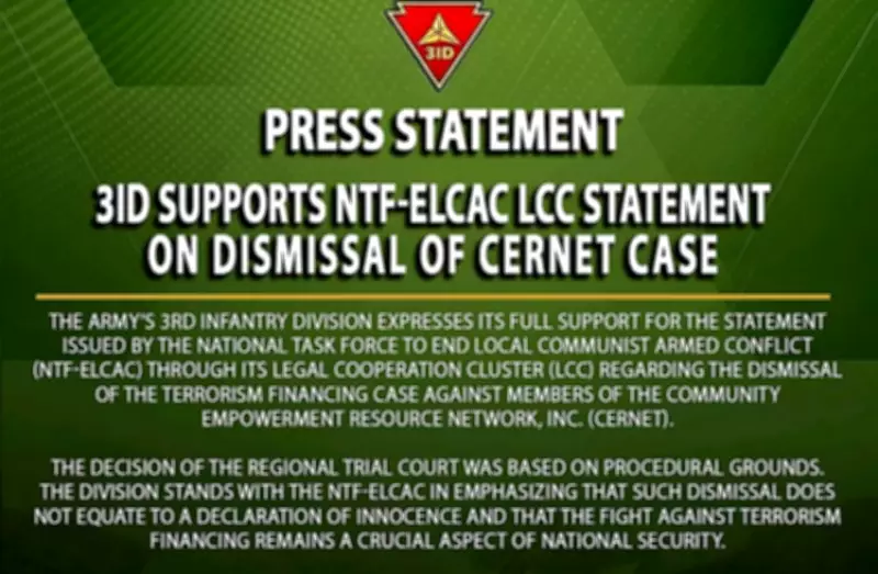 Philippine Army Division Backs NTF-Elcac After Cernet Case Dismissal