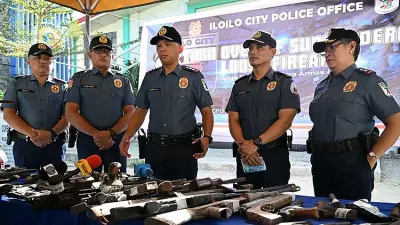 Iloilo City Police Present 140 Surrendered Loose Firearms in Ceremony
