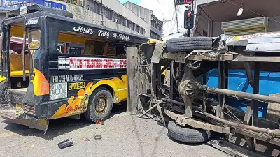 Two PUJs Collide in Cebu City Junction Box, Injuring Passengers