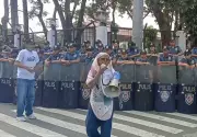 Police Stop Dela Rosa Supporters' Protest Outside Senate for Lack of Permit