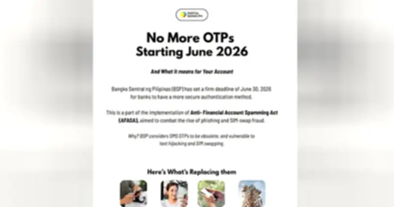 BSP Sets June 30 Deadline for Banks to Drop SMS OTPs