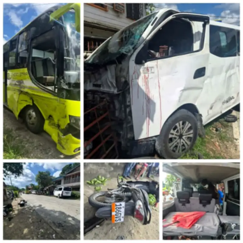 Fatal crash in Bohol: Ceres bus hits tourist van kills motorcyclist