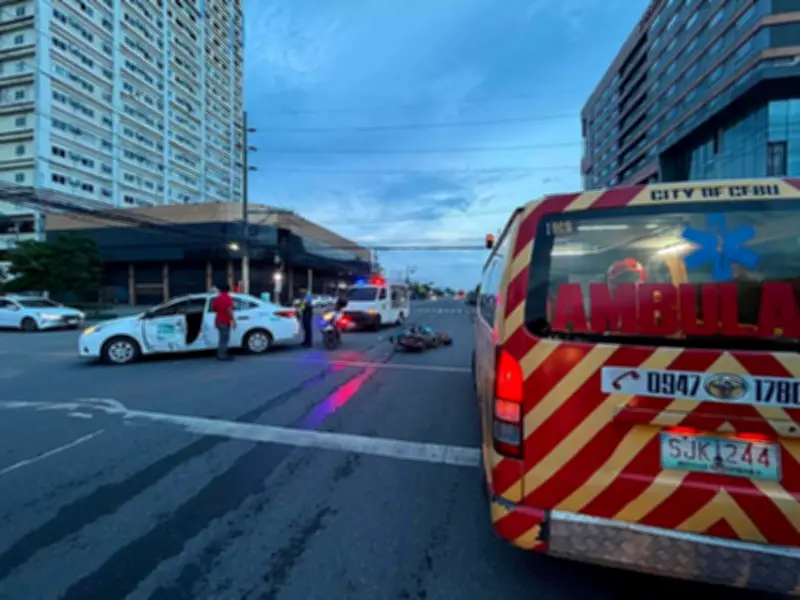 Motorcyclist injured in crash with taxi in Cebu City