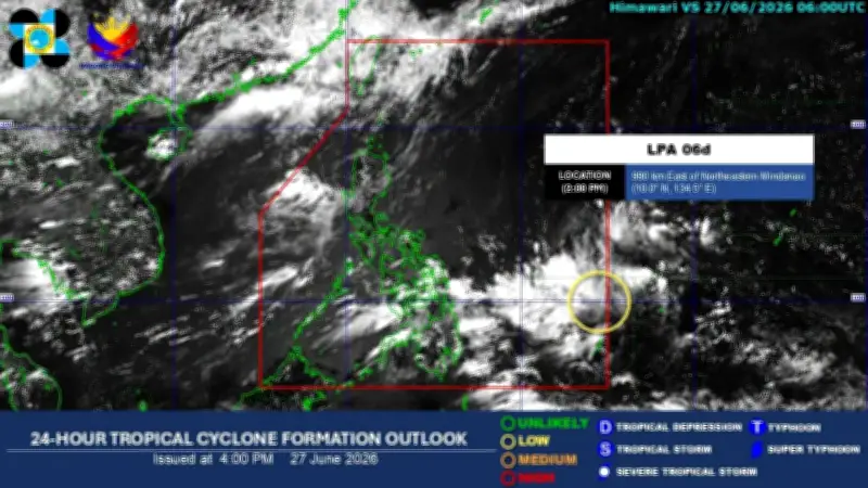 New Low Pressure Area Monitored Inside Philippine Area of Responsibility