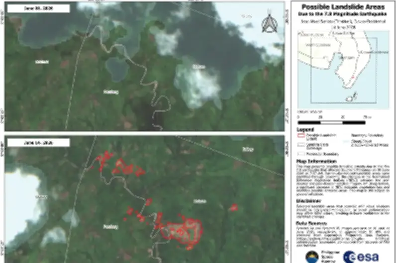 PhilSA Releases Satellite Data on Mindanao Quake Landslides