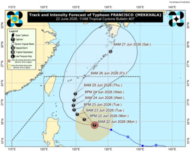Typhoon Francisco Intensifies, Pagasa Warns of Strong Winds and Rough Seas