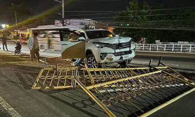 Drunk Korean Crashes SUV into 8 Railings on Cebu Flyover