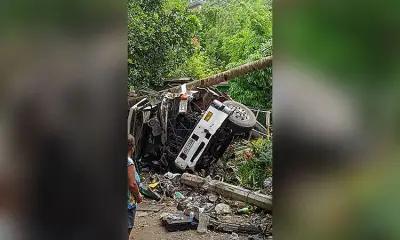 Wing Van Overturns in Transcentral Highway, Driver and Helper Injured