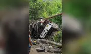 Wing Van Overturns in Transcentral Highway, Driver and Helper Injured