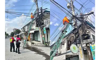 Angeles City Repairs Telecom Lines After Structure Collapse